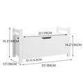 Kids Toy Box Chest, White Rubber Wood Toy Box For Boys Girls, Large Storage Cabinet With Flip Top Lid Safety Hinge, Toy Storage Organizer Trunk For Nursery, Playroom White Mdf