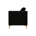Accent Chair For Living Room Upholstered Arm Chair With Metal Legs Velvet Black Black Foam Fabric