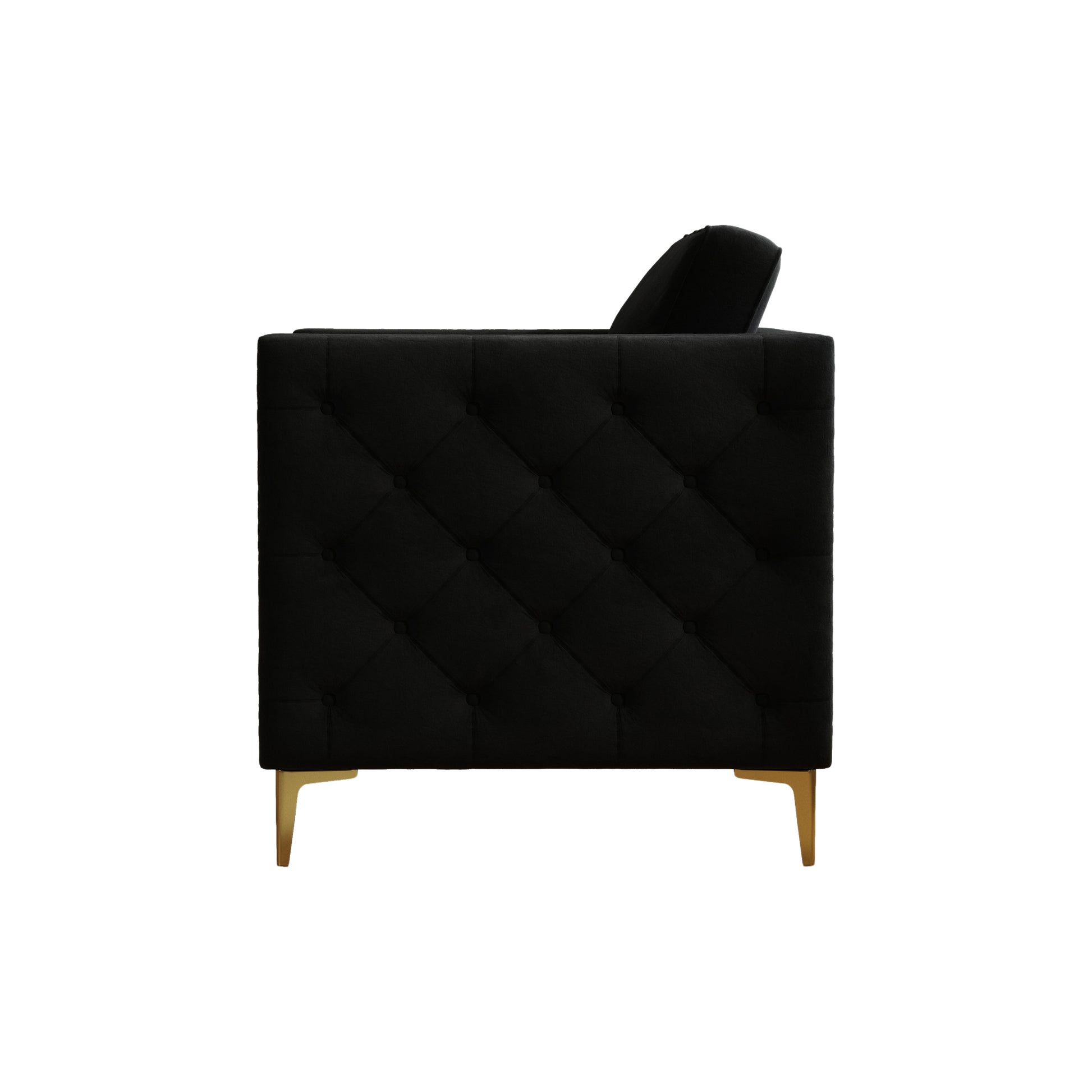 Accent Chair For Living Room Upholstered Arm Chair With Metal Legs Velvet Black Black Foam Fabric