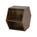 47.24'' Hexagonal Coffee Table Side Table Nightstand Antique Wood 2Pcs Antique Brown Mdf