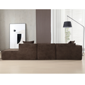 Modular Combination Living Room Sofa Set, Modern Minimalist Sofa, Free Installation Sofa, L Shaped, Italian Minimalist Tofu Block Sofa, Left Hand Facing,Terrycloth Fabric,Dark Brown Dark Brown Polyester Primary Living Space Soft Modern Polyester 3 Seat