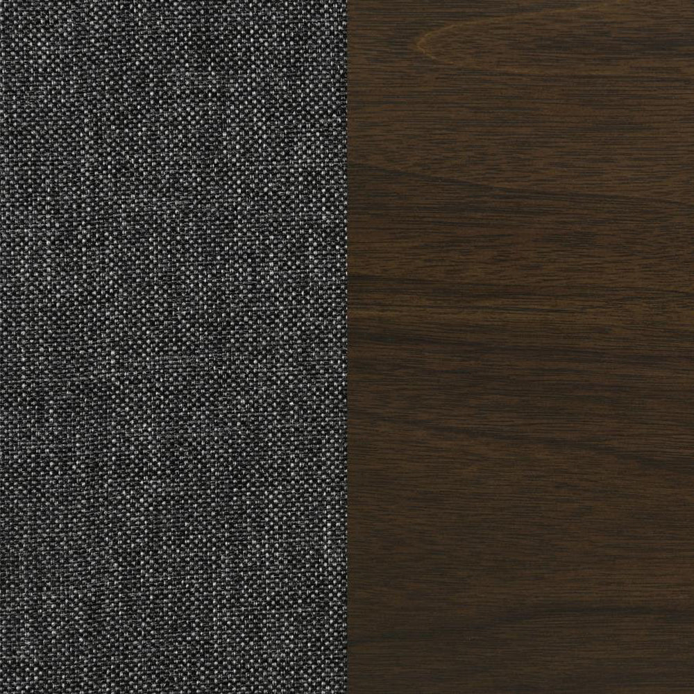 Set Of 2 Grey Fabric Upholstered Dining Chairs, Dark Walnut Solid Grey Dining Room Rectangular Dining Chairs Set Of 2 Fabric,Mdf