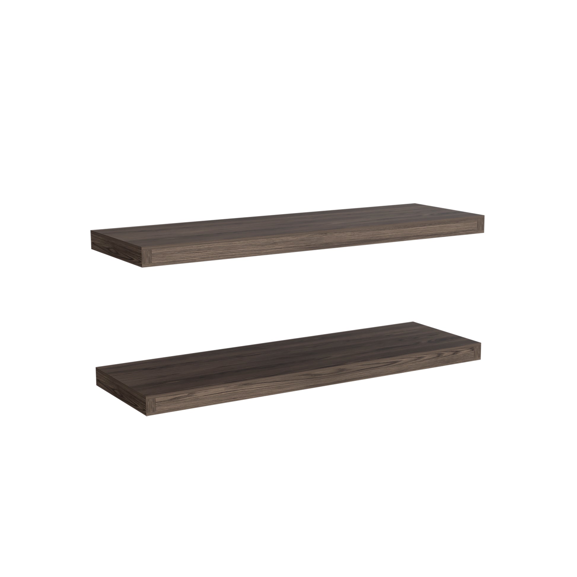 Ecco 31.5" Wide Floating Shelves Set Of 2, Shelves For Wall Decor For Bedroom, Bathroom Storage Shelves, Book Shelves For Living Room 2 Or Less Brown Primary Living Space Modern With Doors Particle