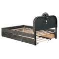 Full Size Upholstered Platform Bed With Multi Functional Led Headboard, Trundle And 2 Drawers, Gray Box Spring Not Required Full Gray Wood Bedroom Upholstered