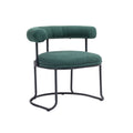 Coolmore Boucle Dining Chairs Set Of 2, Mid Century Modern Curved Backrest Chair, Round Upholstered Kitchen Chairs Emerald Boucle Emerald Foam Mdf Metal