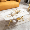 Gold Stainless Steel Marble Pattern Coffee Table 50.78