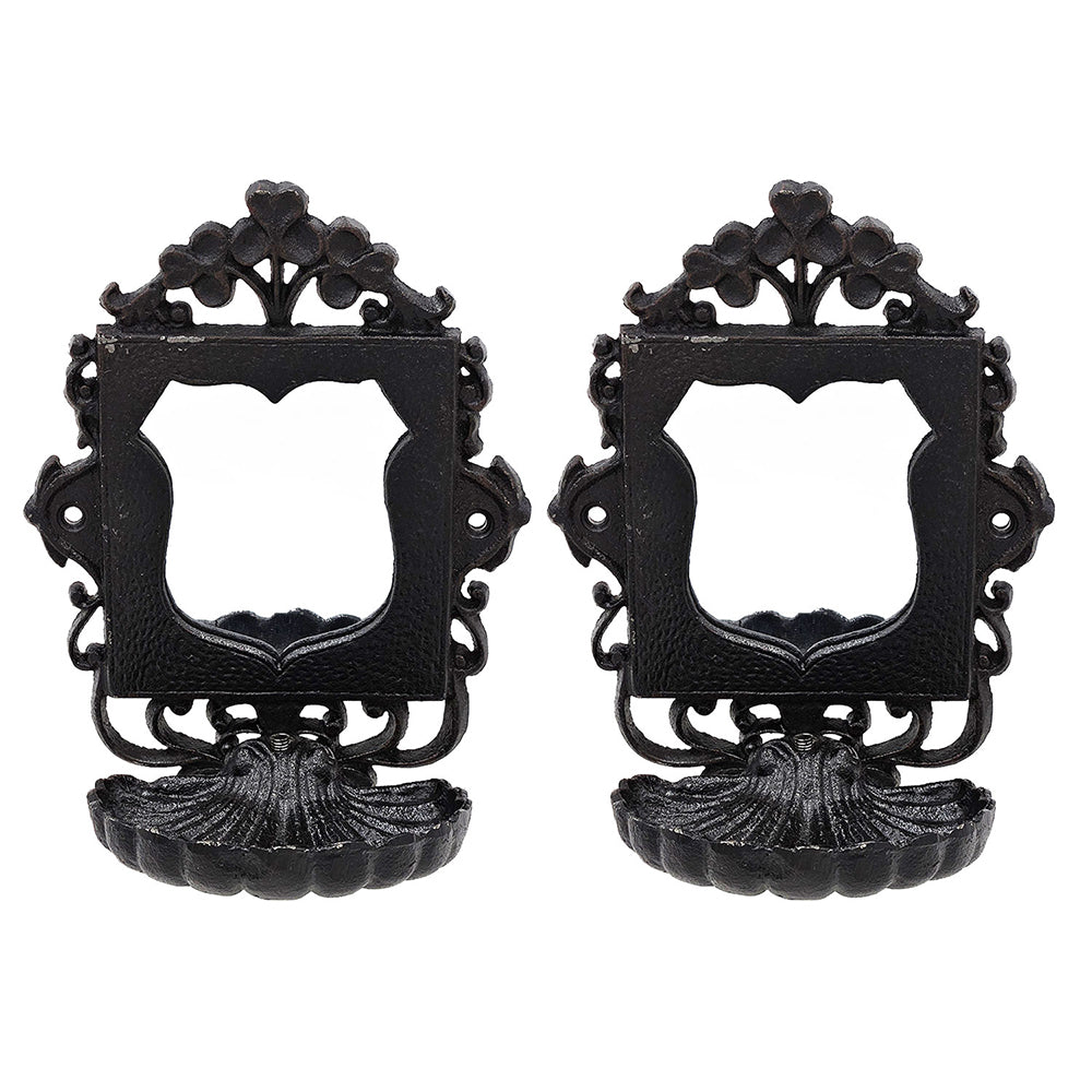 6.3X3.9X8.2" Soap Dish, 2 Piece Black Iron