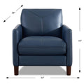 Yorkdale Leather Chair Navy Down Filling Genuine Leather