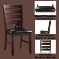 Urbana Black Synthetic Leather & Cherry Finish Side Chair Set Of 2 Cherry Synthetic Wood