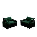 Green Corduroy,Luxurious And Sophisticated Deep Seated Sofa Set With Two Single Deep Seat Sofa Suitable For Living Room And Office Green Corduroy 2 Seat