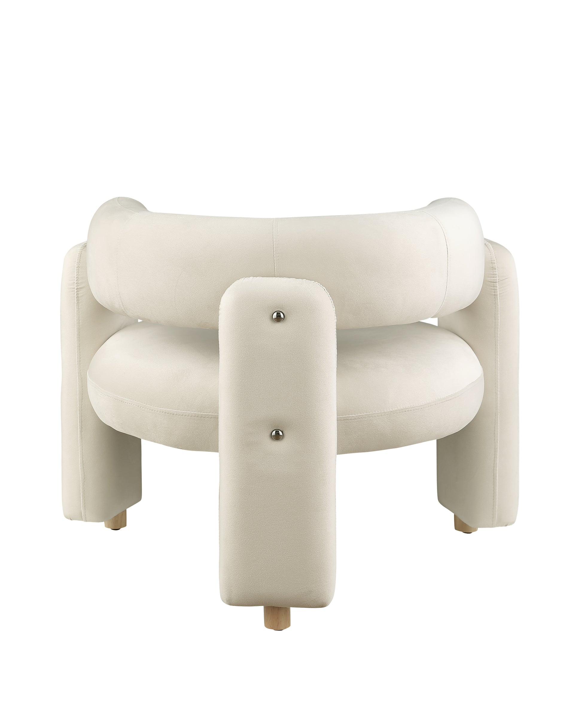 Accent Chair White Fabric