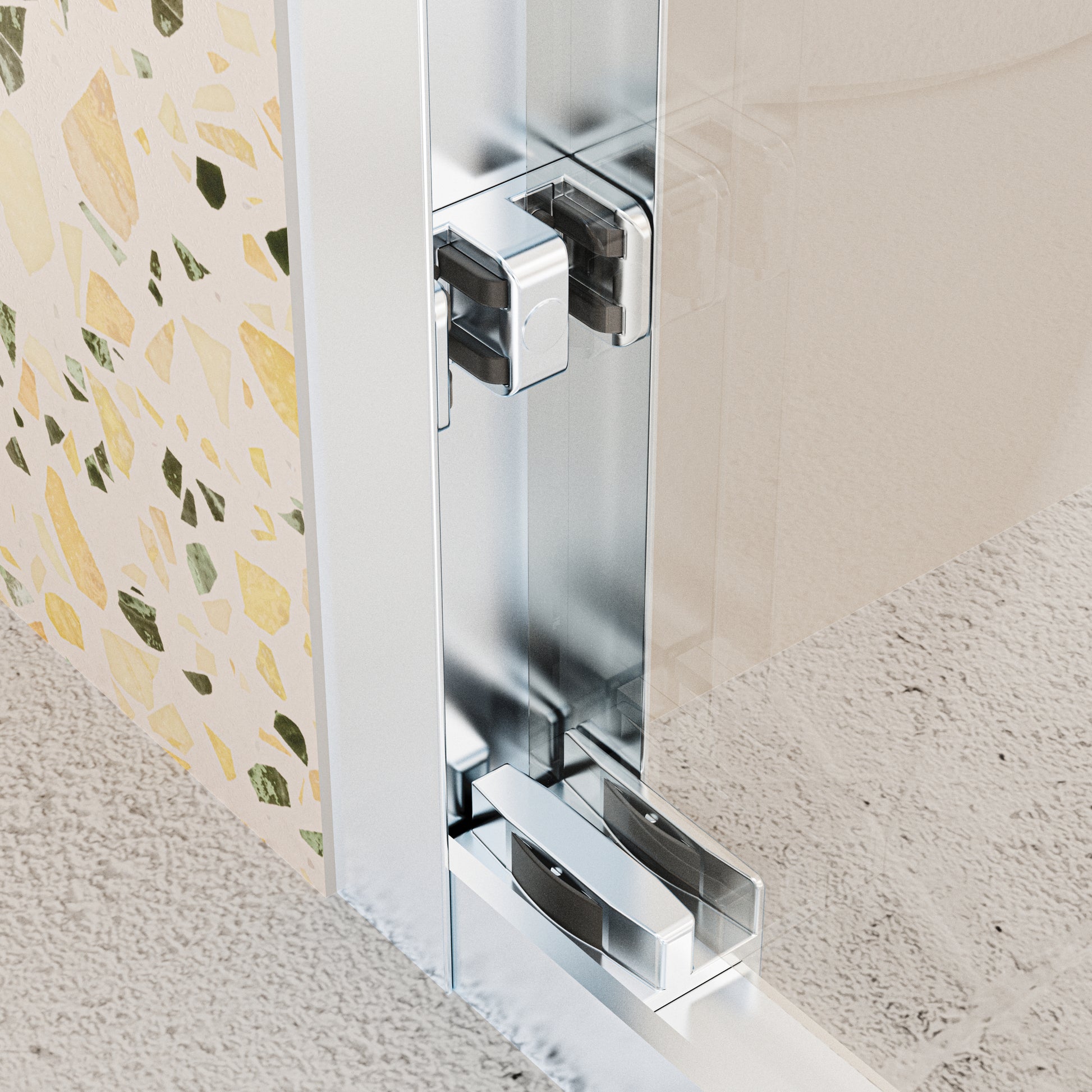 44" 48"W*72" H Semi Frameless Double Sliding Shower Door, Bypass Shower Door, 1 4" 6Mm Thick Sgcc Tempered Glass Door, Chrome Chrome Glass Metal