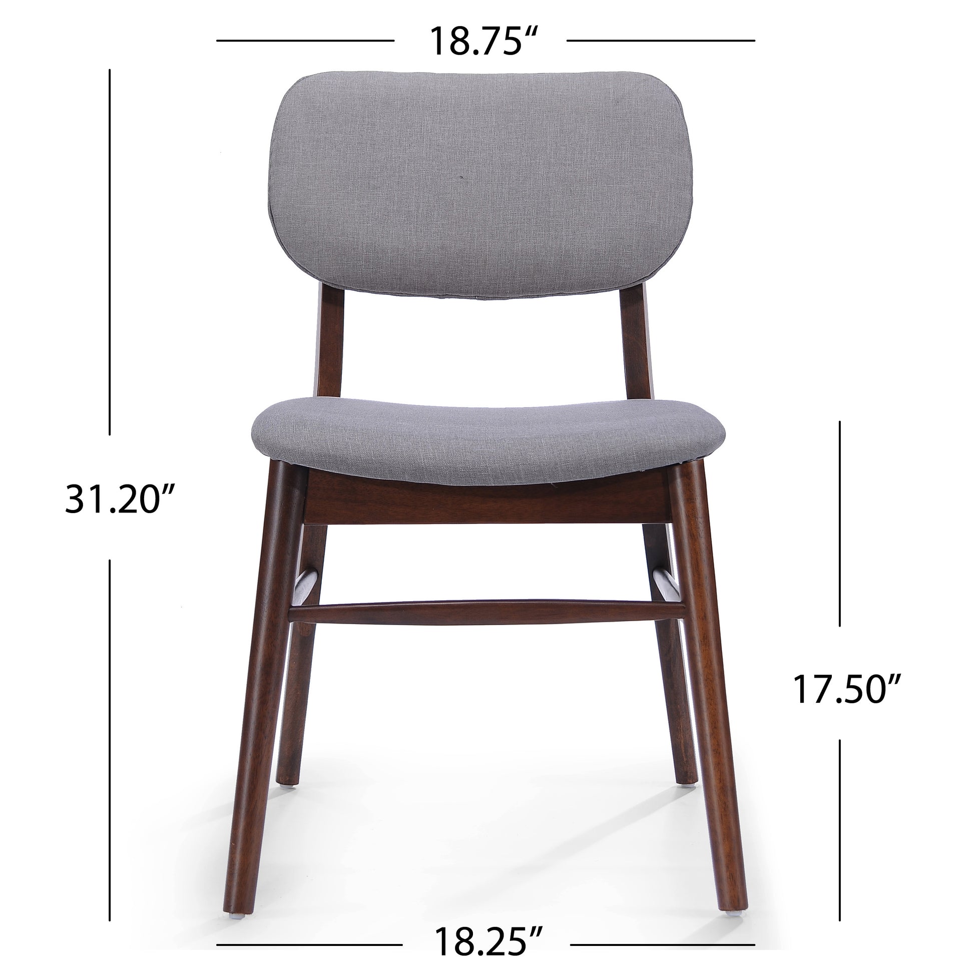 Chair Set Of 2 Light Gray Fabric