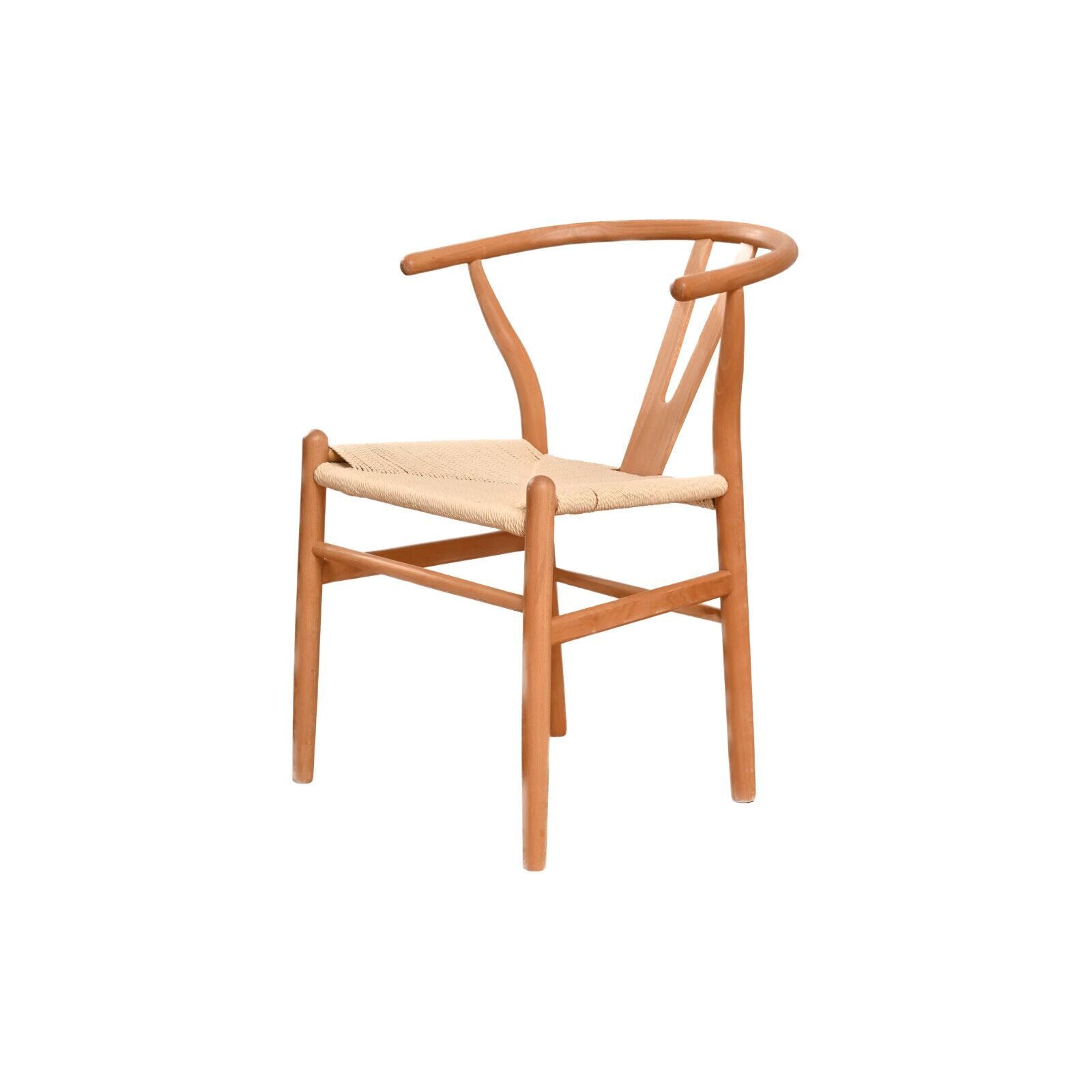 Natural Solid Wood Wishbone Design Backrest Chair With Canvas Seat For Dining Room And Kitchen Wood Natural Modern Solid Wood
