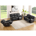 Marco Power Zero Gravity Reclining Sofa Black Memory Foam Genuine Leather 3 Seat