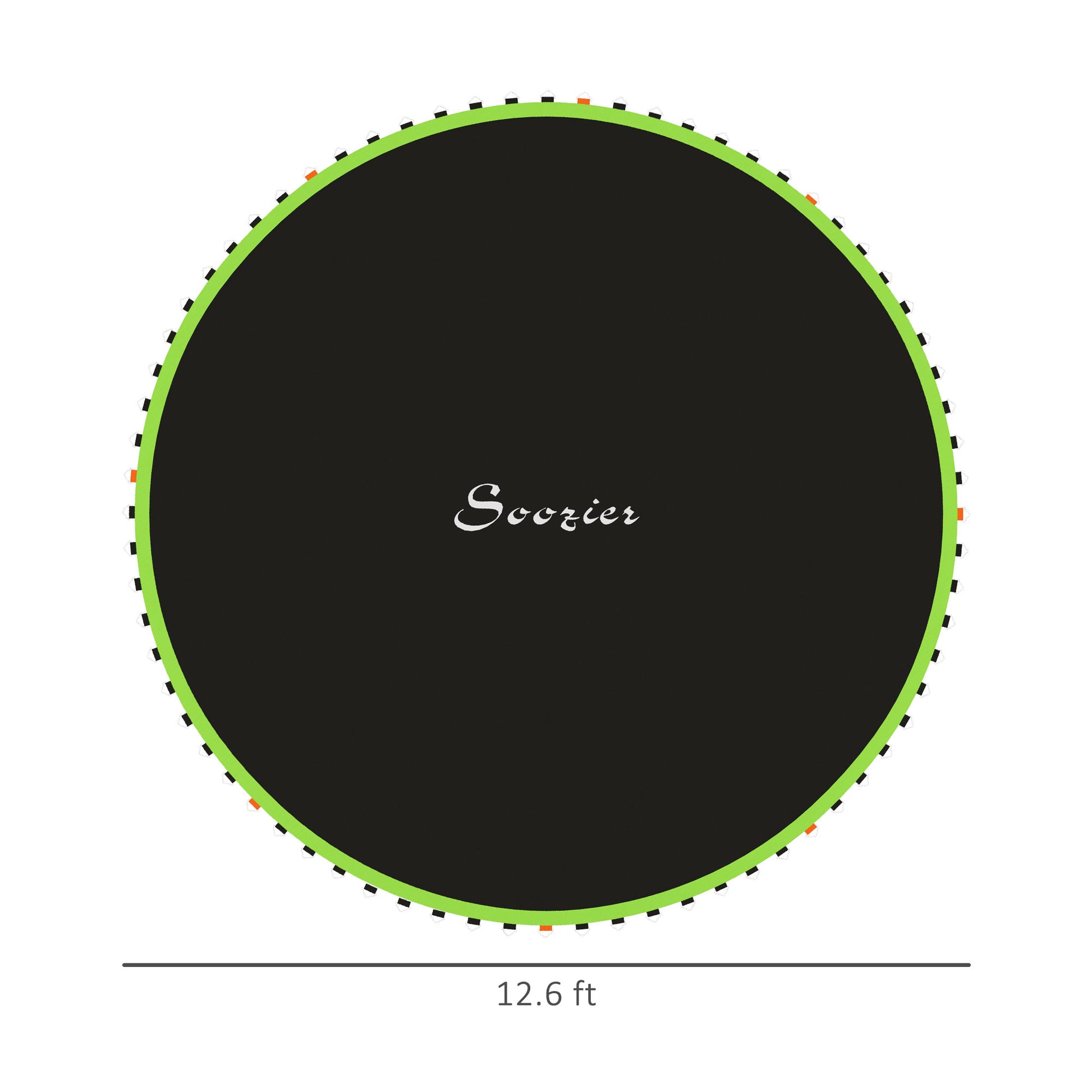 Soozier Trampoline Replacement Mat, Fits 14' Trampoline With 80 V Hooks & 5.5" Springs, Trampoline Mat With 8 Rows Of Stitching & Spring Pull Tool Spring & Frame Not Included , Green Green Plastic