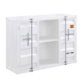 White Server With Open Shelving And 2 Cabinets White Dining Room Modern Shelves Included Metal