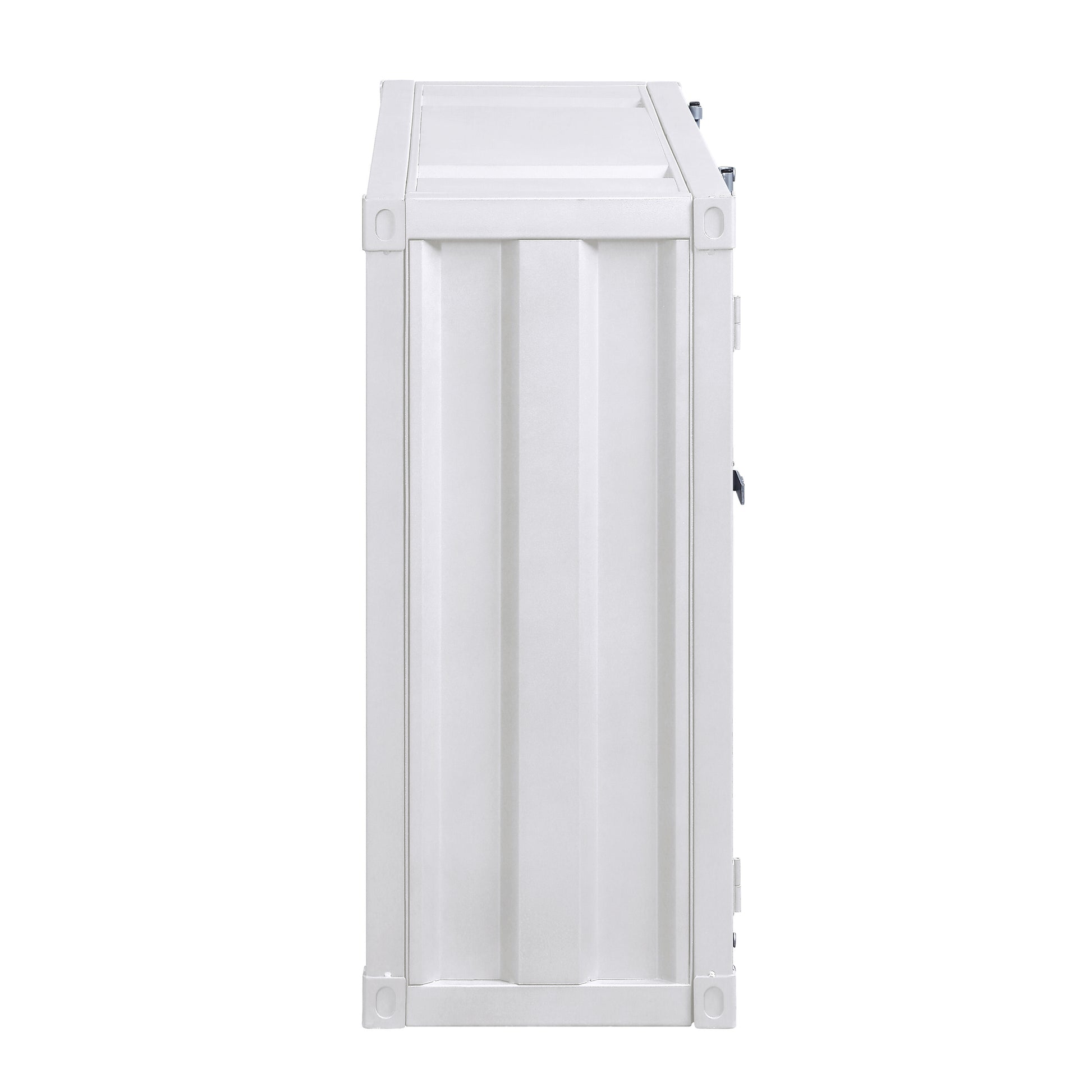 White Server With Open Shelving And 2 Cabinets White Dining Room Modern Shelves Included Metal