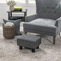 Homcom Ottoman Foot Rest, Small Foot Stool With Linen Fabric Upholstery And Plastic Legs, Cube Ottoman For Living Room, Charcoal Gray Gray Linen
