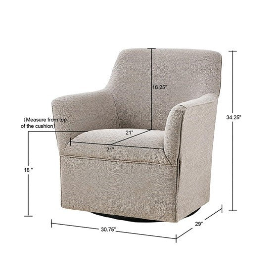 Augustine Swivel Glider Chair Grey Solid Wood