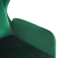 Wing Back Velvet Accent Chair, Modern Living Room Armchair Comfy Upholstered Single Sofa Chair For Bedroom Dorms Reading Reception Room With Metal Legs & Pillow, Green Green Velvet