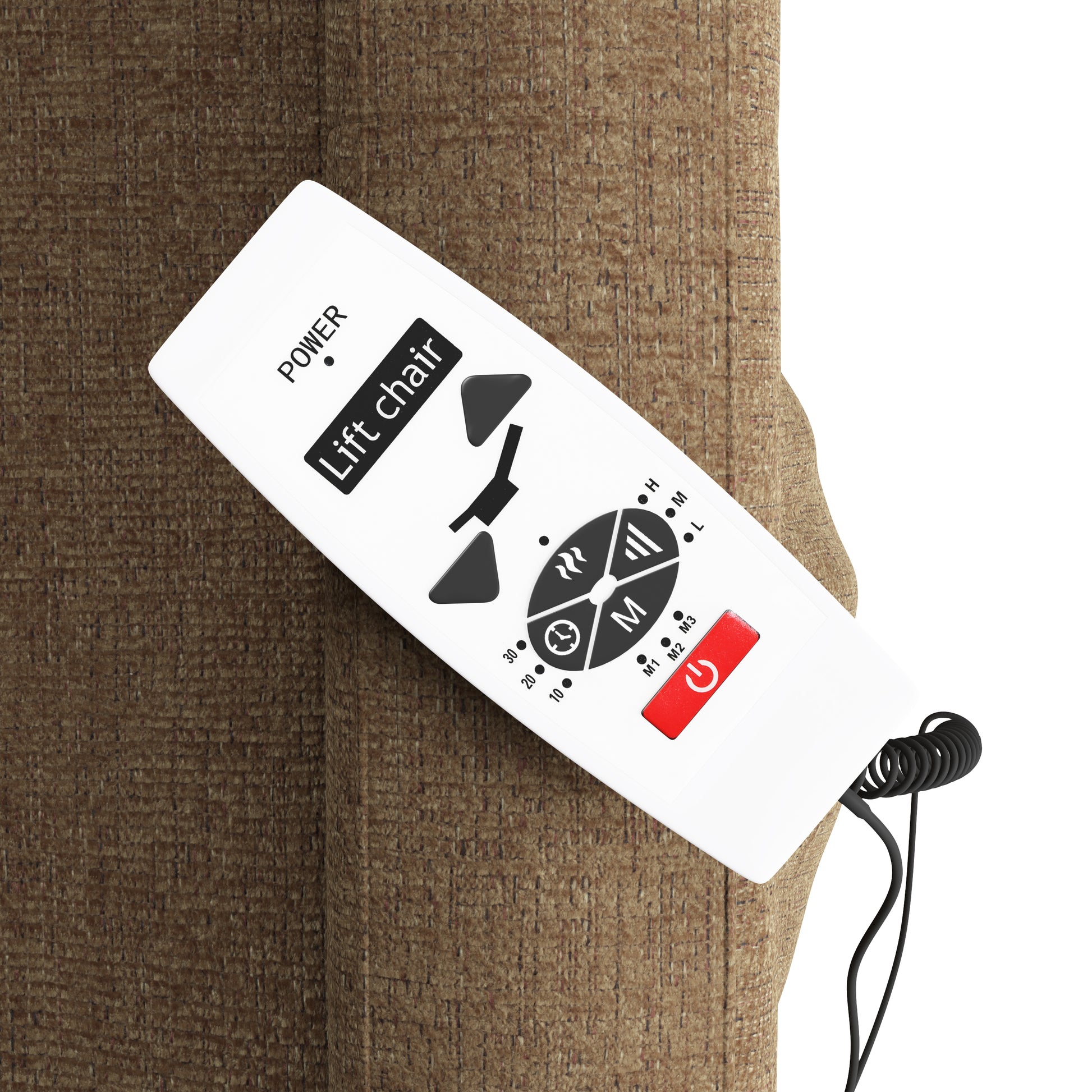 The Chestnut Recliner Brown Polyester Power Remote Wood Soft Cushion Back Push Button Fiber Foam Pads Polyester