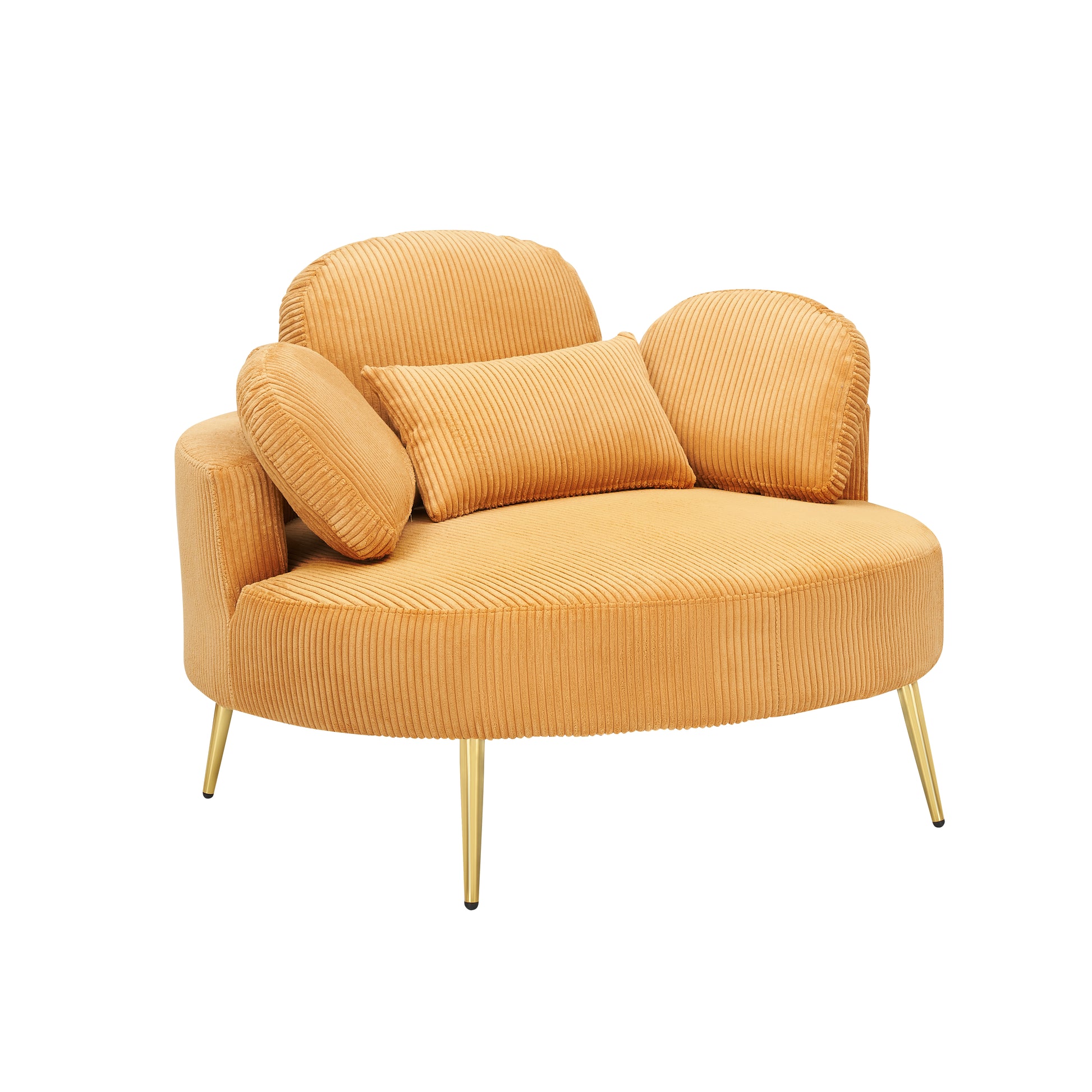 61 Inches Yellow Comfortable Seat, Small Sofa With Small End Table, Suitable For Lunch Break Casual Afternoon Tea Time Seat, Suitable For Small Apartment, Bedroom, Space Balcony Small Sofa Yellow