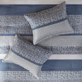 7 Piece Jacquard Comforter Set Navy Cal King California King Navy Polyester