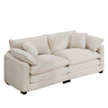 Modern Fabric Living Room Sofa 2 Seater Sofa With 4 Pillows ,Upholstered Large And Deep Seating 2 Seat Loveseat Sofa, Light Beige Corduroy Beige Corduroy 2 Seat