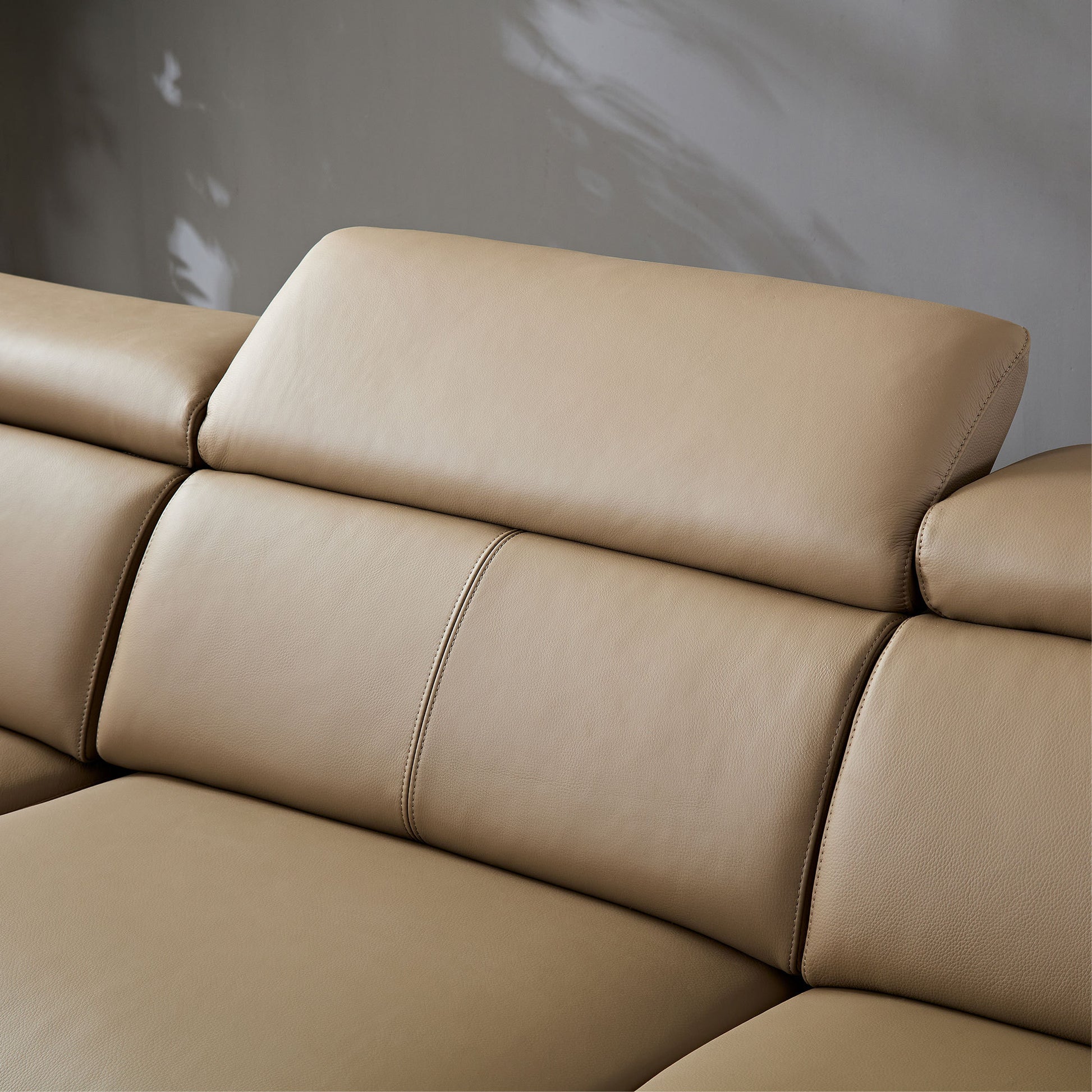 111.42Inch Modern Design L Shaped Deep Sectional Couch,Genuine Leather Sofa With Adjustable Headrests Couch,Minimalist Style Comfy Upholstery Corner Couch With Chaise For Living Room,Apartment,Office Brown Genuine Leather 5 Seat