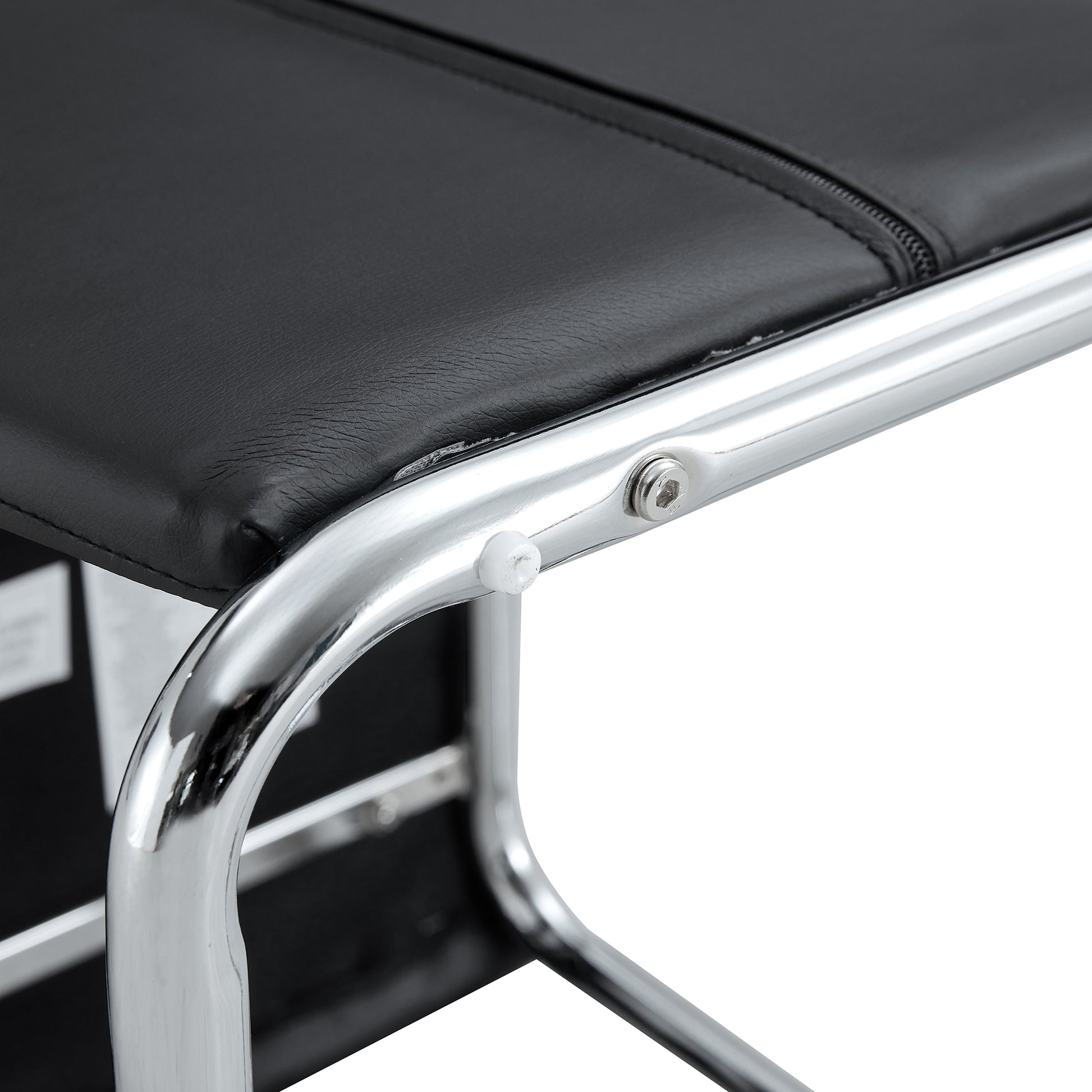 Table And Chair Set, Modern Luxurious White Imitation Marble Pattern Mdf Dining Table,Rectangular Dining Table, Matched With Uniquely Shaped Pu High Backrest Seats,Suitable For Various Occasions. White Black Seats 4 Mdf