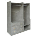 Open Wooden Wardrobe Storage For Bedroom, Gray Gray Particle Board
