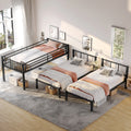 Twin Over Twin & Twin Bunk Beds For 3, Twin Xl Over Twin & Twin Bunk Bed Metal Triple Bunk Bed, Black Twin Black Metal