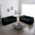 3 Piece Sofa Set Oversized Sofa Comfy Sofa Couch, 2 Pieces Of 2 Seater And 1 Piece Of 3 Seater Sofa For Living Room, Deep Seat Sofa Black Chenille Black Chenille 7 Seat