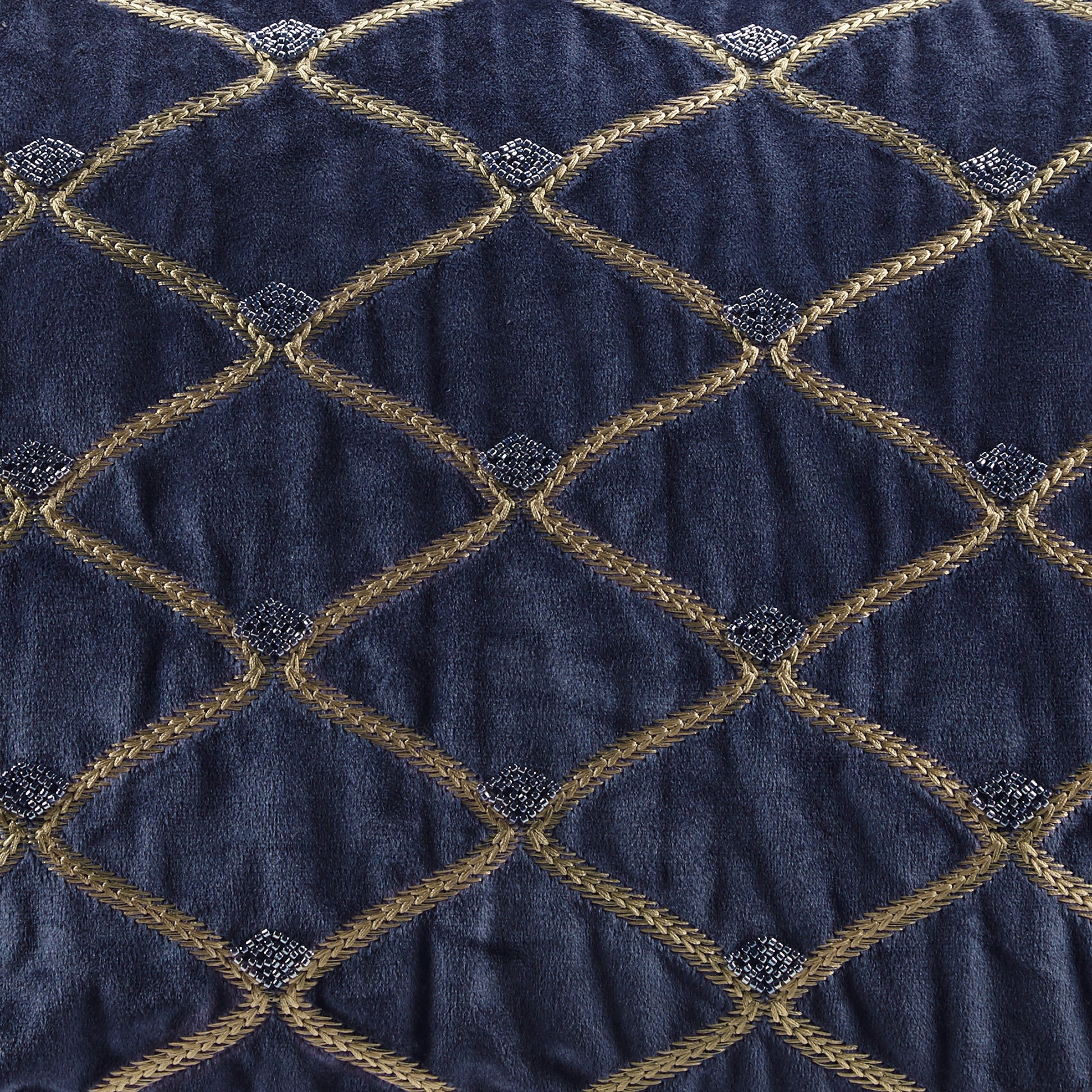 Oblong Decor Pillow Navy 22X15" Navy Cotton