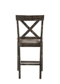 Martha Ii Tan Linen & Weathered Gray Finish Counter Height Chair Set Of 2 Gray,Tan Linen,Synthetic Wood