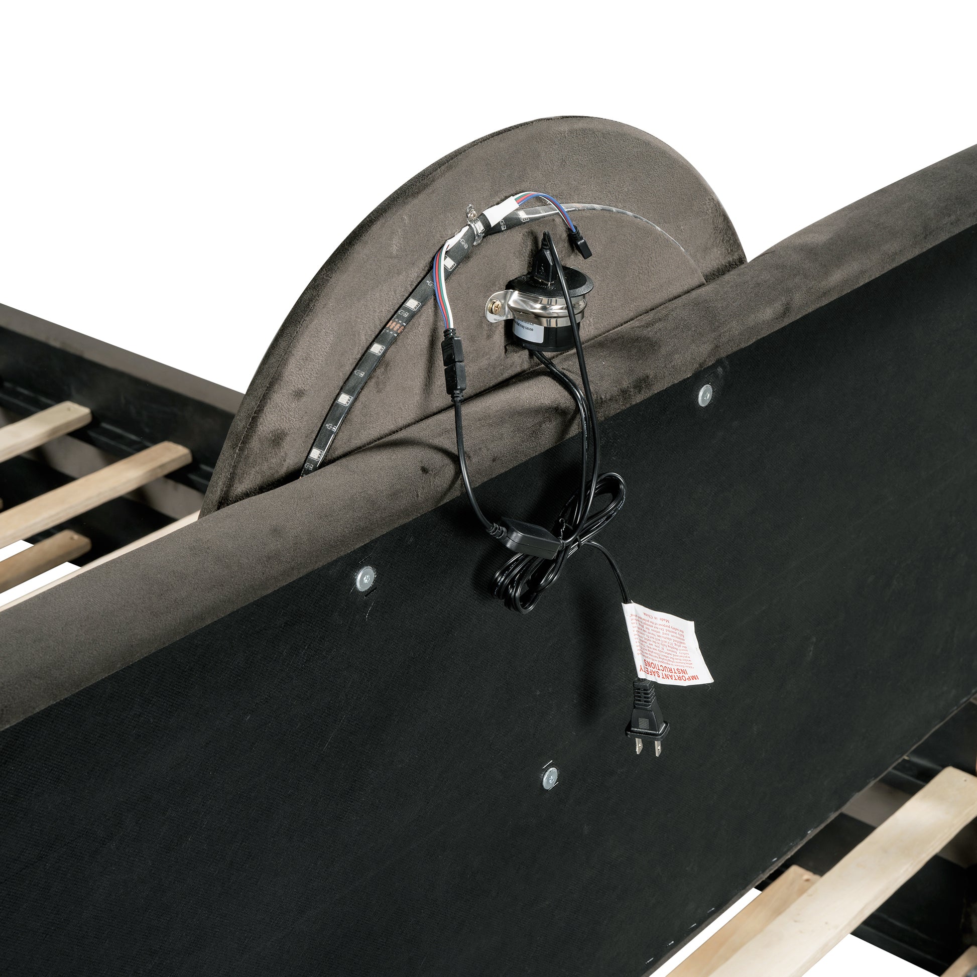 Queen Size Upholstered Platform Bed With Multi Functional Headboard, Trundle And 2 Drawers, Gray Box Spring Not Required Queen Gray Wood Bedroom Upholstered