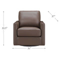 Dillon Swivel Leather Chair Dark Granite Memory Foam Genuine Leather
