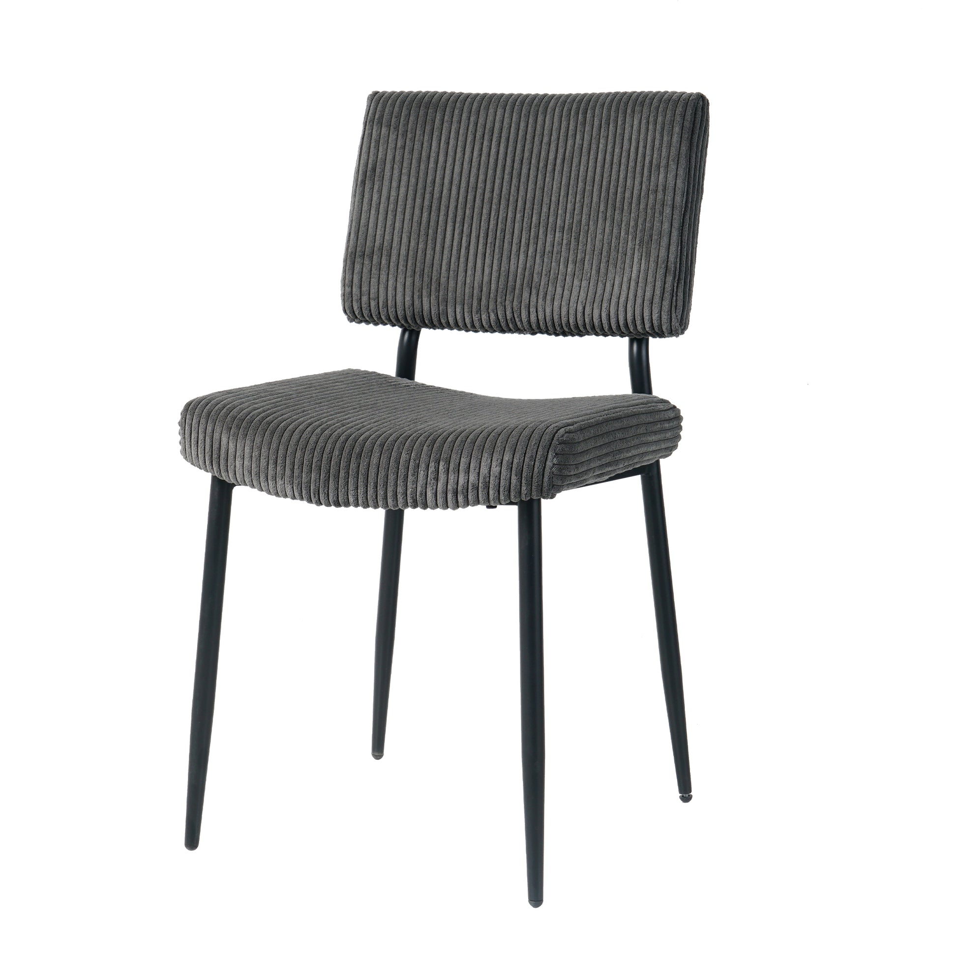 Modern Grey Simple Velvet Dining Chair Fabric Upholstered Chair Family Bedroom Stool Back Dressing, Black Round Table Set, Chair Black Metal Legs Set Of 5 Black Mdf