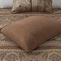6 Piece Jacquard Quilt Set With Throw Pillows Brown Gold Full Queen Full Brown Gold Cotton