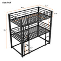Metal Twin Size Triple Bunk Bed, Black Old Sku: Sm000230Aab 1 Box Spring Not Required Twin Black Metal Bedroom Metal