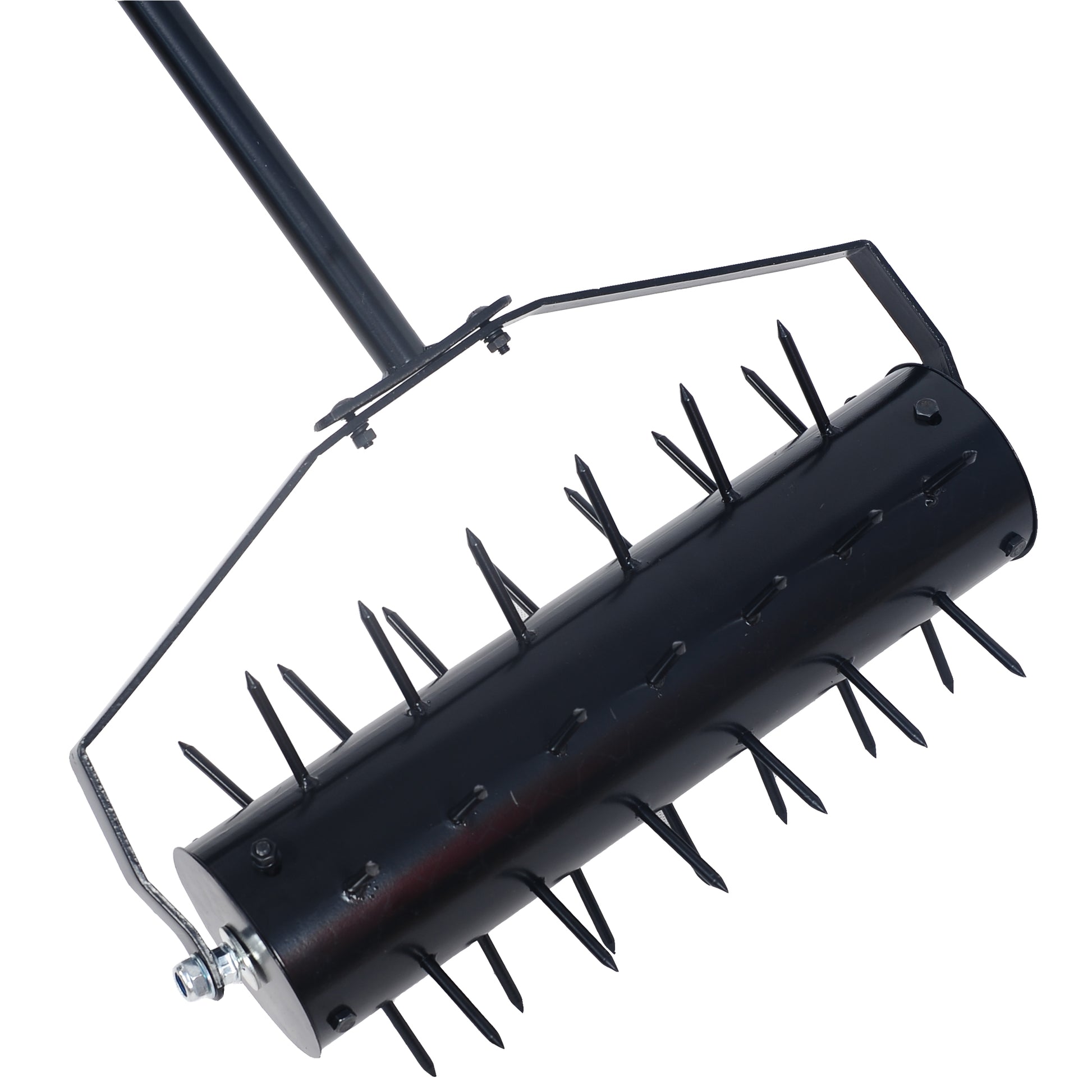 Rolling Manual Lawn Aerator, Home Aerator Lawn Tool Pusher, 58 Inch Handle Push Lawn Aerator For Lawns, Yards And Gardens Black Iron