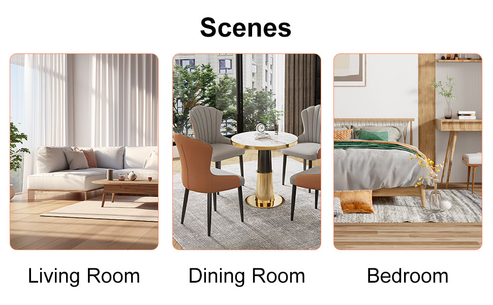 Table And Chair Set.Modern Dining Table, Tempered Glass Countertop With Artistic Mdf Legs.Paried With 4 Comfortable Chairs With Pu Seats And Metal Legs. Suitable For Various Decoration Styles. Black Brown,Transparent Seats 4 Mdf Metal