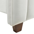 Addison King Channel Tufted Panel Bed Frame, Cloud White Performance Velvet Box Spring Required King White Wood Foam Velvet Velvet