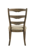 Parfield Light Brown Fabric & Weathered Oak Finish Side Chair Set Of 2 Light Brown,Oak Fabric,Synthetic Wood