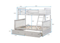 Twin Over Full Bunk Bed With Storage Drawers, Wooden Bunk Bed With Ladder And Safety Guard Rails White Full White Wood