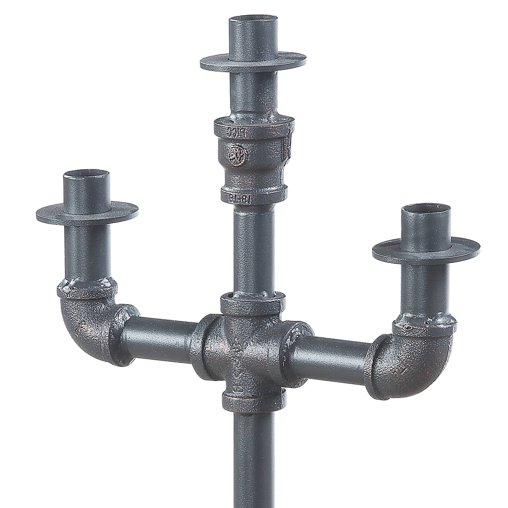 Sandy Grey Candleholder Grey Industrial Metal