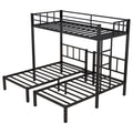 Twin Over Twin & Twin Bunk Beds For 3, Twin Xl Over Twin & Twin Bunk Bed Metal Triple Bunk Bed, Black Twin Xl Black Metal