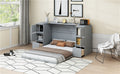 Full Size Murphy Bed With Drawers, Cabinets And Usb Ports,Gray Full Gray Mdf Lvl
