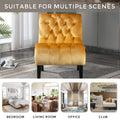 Coolmore Modern Velvet Armless Accent Living Room Chair Leisure Chair,Upholstered Fabric Button Comfortable Chair With Wooden Legs For Bedroom, Living Room, Office Mustard Velvet Mustard Primary Living Space Foam Velvet
